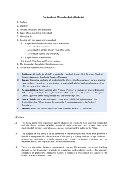 Non-Academic Misconduct Policy