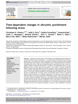 Time-dependent changes in altruistic punishment following stress