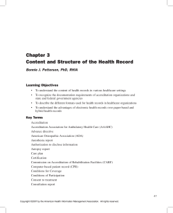 Chapter 3 Content and Structure of the Health Record