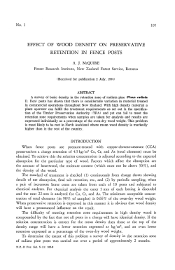 effect of wood density on preservative retention in