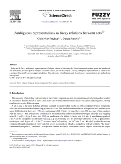 Ambiguous representations as fuzzy relations between sets