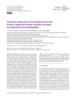 Terrestrial responses of low-latitude Asia to the Eocene&ndash;Oligocene