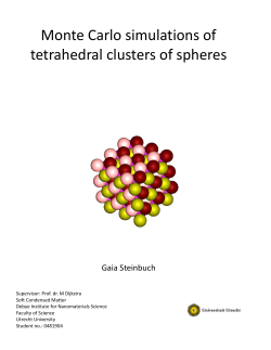 Monte Carlo simulations of tetrahedral clusters of spheres