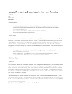 Movie Production Incentives in the Last Frontier