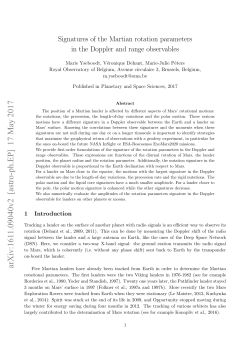 Signatures of the Martian rotation parameters in the Doppler and