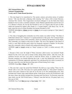 finals round - National History Bowl