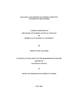 CHANGING CONCEPTIONS OF EUROPEAN IDENTITY AND