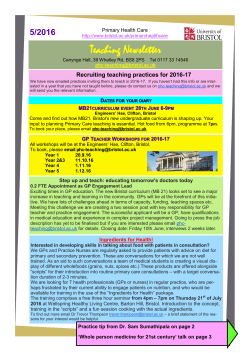 May 2016  - University of Bristol