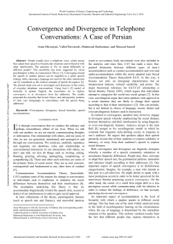Convergence and Divergence in Telephone Conversations: A Case
