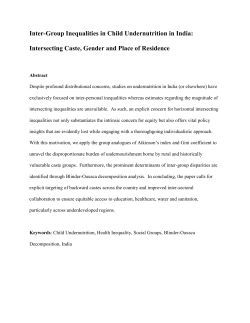 Inter-Group Inequalities in Child Undernutrition in India: Intersecting