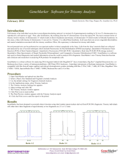 GeneMarker&reg; Software for Trisomy Analysis