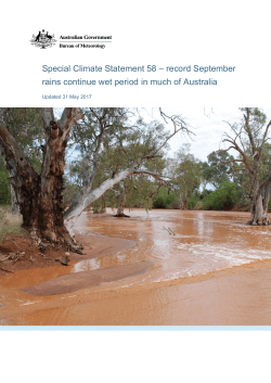 Special Climate Statement 58 &ndash; record September rains