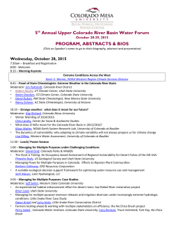 5th Annual Upper Colorado River Basin Water Forum PROGRAM