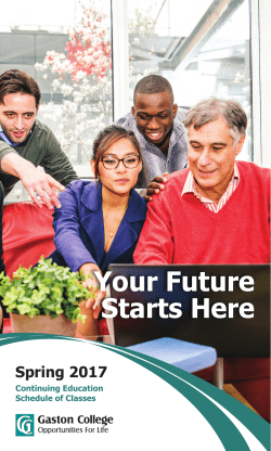 Continuing Ed-Spring 2017 Schedule