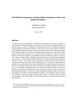 The Political Consequences of Labor Market Dualization
