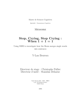 Stop, Crying, Stop Crying : When 1 + 1 = 1