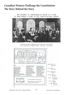 Canadian Women Challenge the Constitution: The Story Behind the