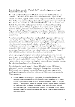 The South Asian Studies Association of Australia was formed in the