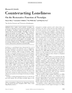 Counteracting Loneliness: On the Restorative