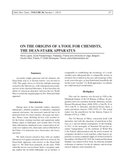on the origins of a tool for chemists, the dean