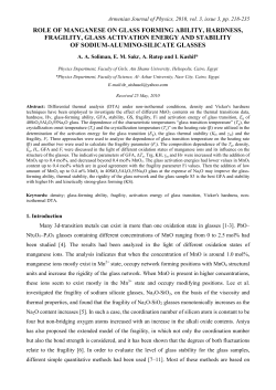 role of manganese on glass forming ability, hardness, fragility, glass