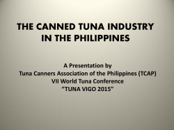 THE CANNED TUNA INDUSTRY IN THE PHILIPPINES
