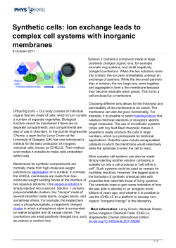 Synthetic cells: Ion exchange leads to complex cell