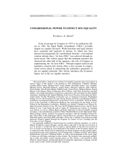 congressional power to effect sex equality