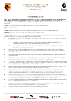 Safety Policy and Ground Regulations