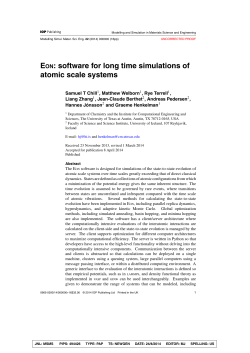 EON: software for long time simulations of atomic scale systems