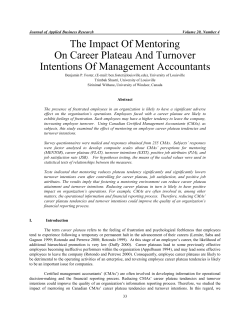The Impact Of Mentoring On Career Plateau