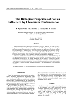 The Biological Properties of Soil as Influenced by Chromium