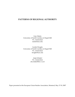 patterns of regional authority - Archive of European Integration