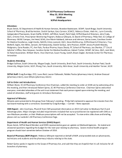 Minutes, May 2014 - South Carolina Pharmacy Association