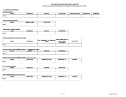 Personnel Recommendations to the Board of Education for 4/8/14