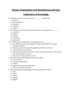 Russia Emancipation and Revolutionary Stirrings Test