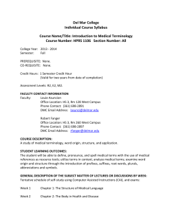 Del Mar College Individual Course Syllabus Course Name/Title