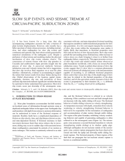 slow slip events and seismic tremor at circum