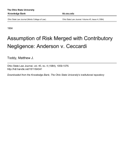 Assumption of Risk Merged with Contributory Negligence: Anderson