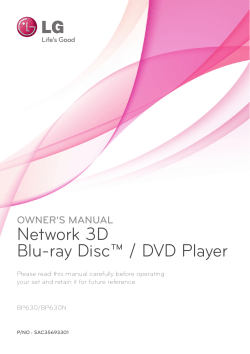 Network 3D Blu-ray Disc&trade; / DVD Player