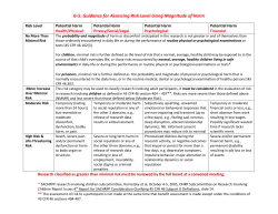 G-5: Guidance for Assessing Risk Level Using Magnitude of Harm