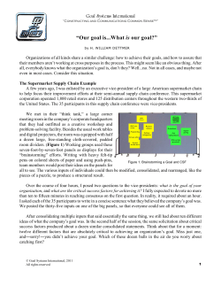 Our goal is...What is our goal?