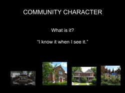 community character - Federation of Calgary Communities