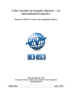 Cyber Security in Securities Markets &ndash; An International