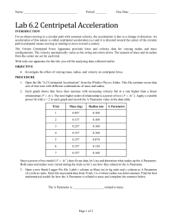 Lab 6.2 Centripetal Acceleration