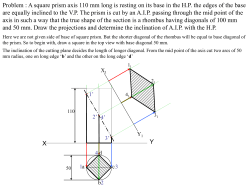 Problem : A square prism axis 110 mm long is resting on its base in