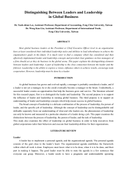 Distinguishing between leaders and leadership in global