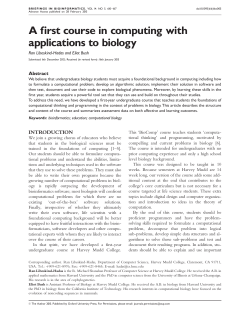 A first course in computing with applications to