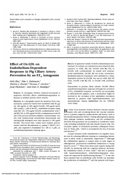 Effect of Ox-LDL on endothelium-dependent response in pig