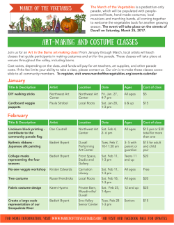 Art-making and costume Classes